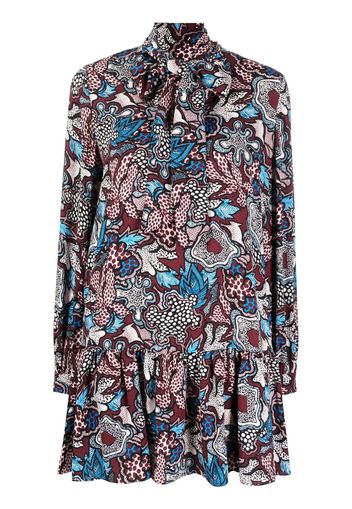 DVF Diane von Furstenberg patterned pussy-bow midi dress - FLPWP