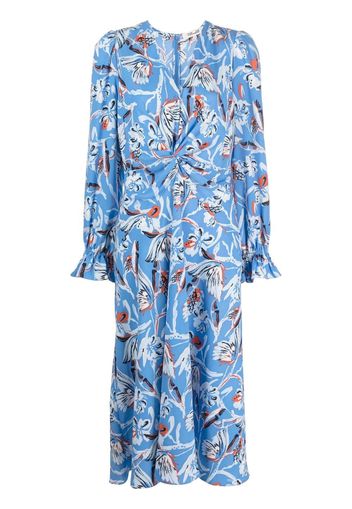 DVF Diane von Furstenberg Anaba floral-print gathered dress - Blue