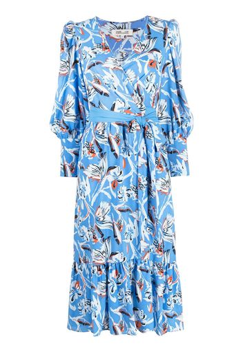 DVF Diane von Furstenberg floral-print midi-dress - Blue