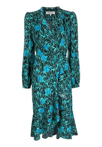 DVF Diane von Furstenberg Carla Two floral-print wrap dress - Blue