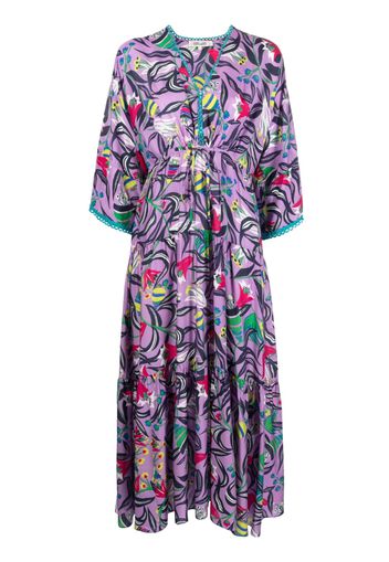 DVF Diane von Furstenberg graphic-print mid-length dress - Purple