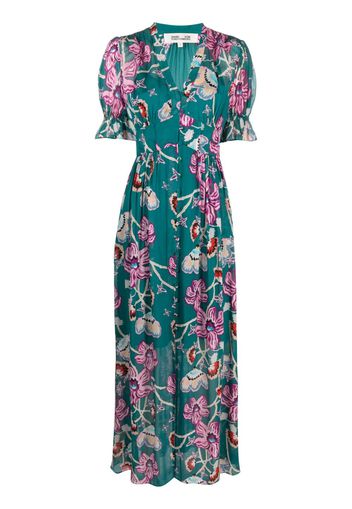 DVF Diane von Furstenberg Erika floral-print maxi dress - Green