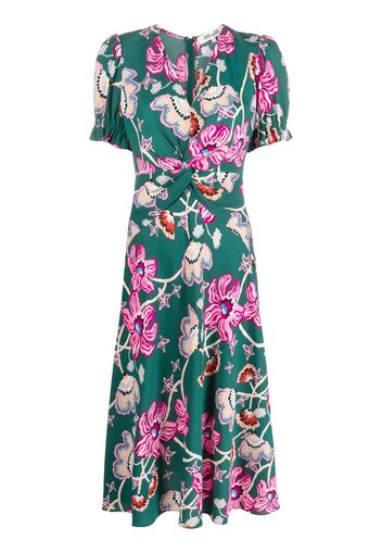 DVF Diane von Furstenberg Anaba floral-print crêpe dress - Green