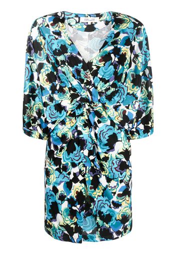 DVF Diane von Furstenberg printed twist-detail minidress - Blue