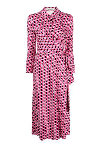 DVF Diane von Furstenberg geometric-print midi dress - Pink