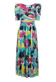 DVF Diane von Furstenberg floral-print short-sleeved dress - Blue