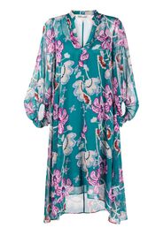 DVF Diane von Furstenberg Ileana Ocean Tide-print chiffon dress - Green