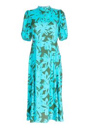 DVF Diane von Furstenberg Nella Brushed Petals-print midi dress - Blue