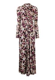 DVF Diane von Furstenberg knot-detail floral-print dress - Brown