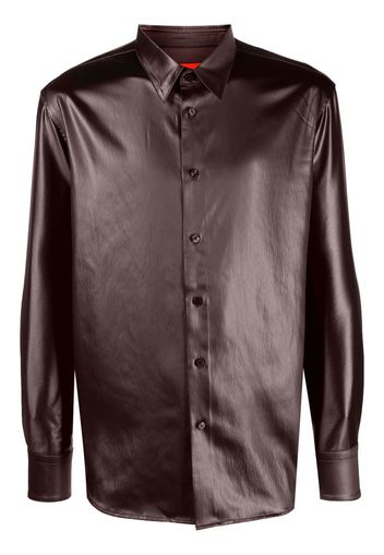 Eckhaus Latta metallic long-sleeve shirt - Brown