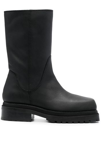 Eckhaus Latta square-toe 70mm leather boots - Black