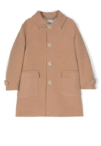 Eleventy Kids single-breasted wool-cashmere coat - Brown