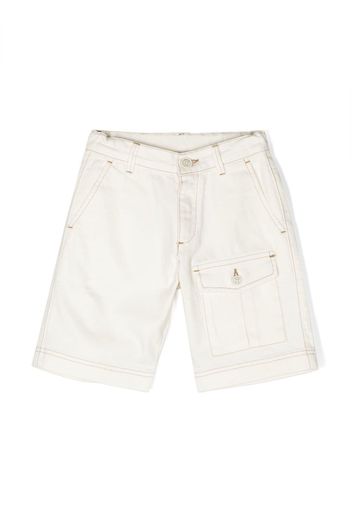 Eleventy Kids pocket-detail denim shorts - White