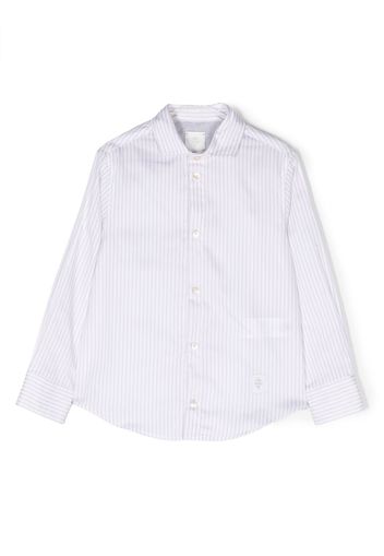 Eleventy Kids long-sleeve striped cotton shirt - White