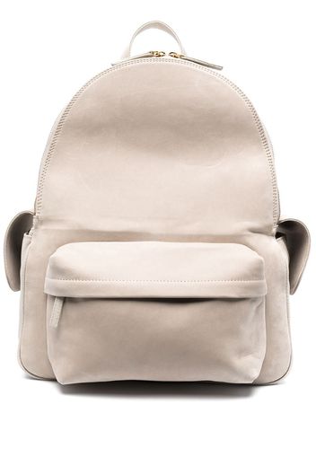 multi-pocket leather backpack