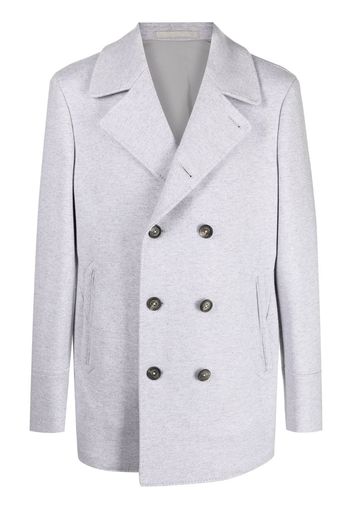 Eleventy double-breasted wool-cashmere coat - Grey