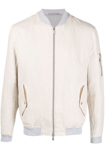 Eleventy linen bomber jacket - Neutrals