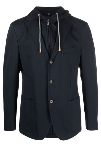 Eleventy textured zip-up sweater-blazer - Blue