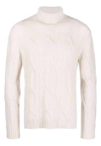 Eleventy cable-knit cashmere-silk blend jumper - Neutrals