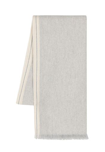 Eleventy diagonal-stripe cashmere scarf - Grey