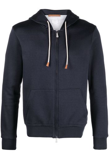 Eleventy long-sleeve zip-up hoodie - Blue
