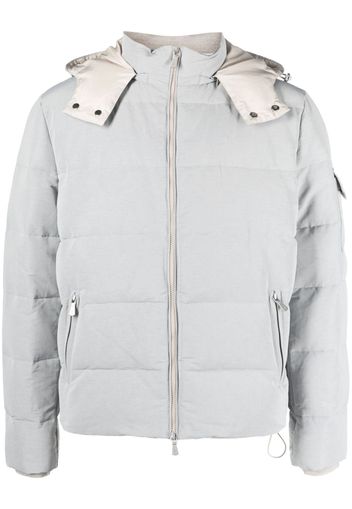 Eleventy hooded zip-up padded jacket - Grey