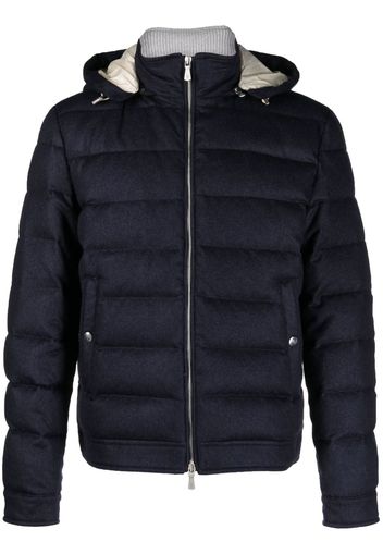 Eleventy hooded zip-up padded jacket - Blue