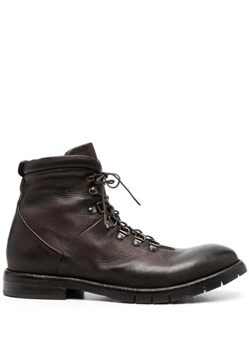 Eleventy lace-up leather ankle boots - Brown
