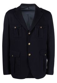 Eleventy patch-pocket single-breasted jacket - Blue