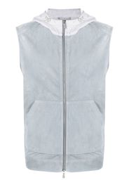 Eleventy pouch-pocket hooded gilet - Blue