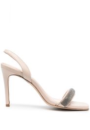 Eleventy crystal-detail leather sandals - Neutrals