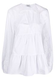 Eleventy ruffled cotton shirt - White