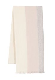 Eleventy stripe-pattern cashmere scarf - White