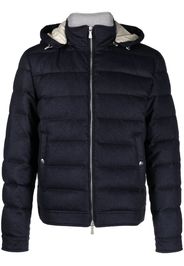 Eleventy hooded zip-up padded jacket - Blue