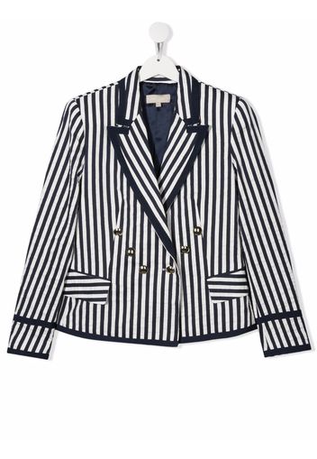 ELIE SAAB JUNIOR TEEN striped double-breasted blazer - Blue