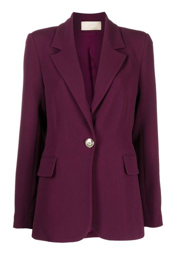 Elie Saab crepe single-breasted blazer - Purple