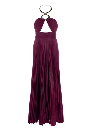 Elie Saab pleated cut-out gown - Red