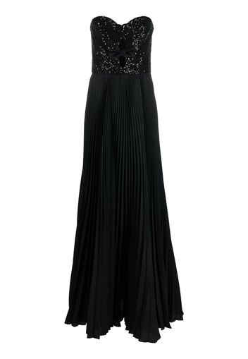 Elie Saab strapless sequinned cut-out gown - Black