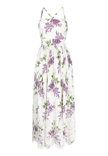 Elie Saab Cady floral-print midi dress - White