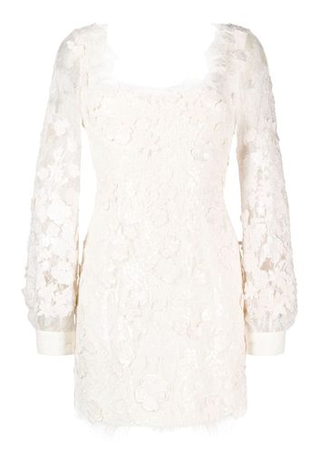 Elie Saab floral lace-embellished minidress - White