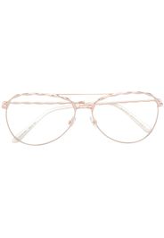 Elie Saab carved aviator frame glasses - Metallic