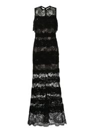 Elie Saab Macrame lace-panelled sleeveless gown - Black