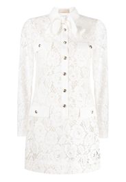 Elie Saab floral lace minidress - White