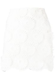 Elie Saab floral-embroidered miniskirt - White