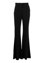 Elie Saab high-waisted crepe flared trousers - Black