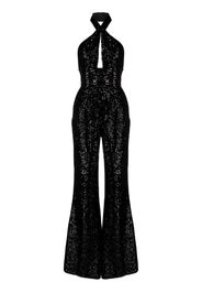Elie Saab sequin-embellished halterneck jumpsuit - Black