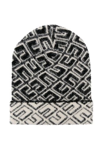 Elisabetta Franchi La Mia Bambina logo intarsia-knit beanie - Black