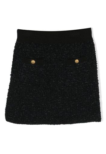 Elisabetta Franchi La Mia Bambina elasticated bouclé miniskirt - Black