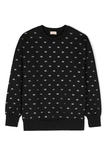 Elisabetta Franchi La Mia Bambina rhinestone-embellished cotton sweatshirt - Black