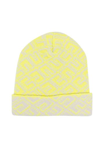 Elisabetta Franchi La Mia Bambina logo intarsia-knit beanie - Yellow